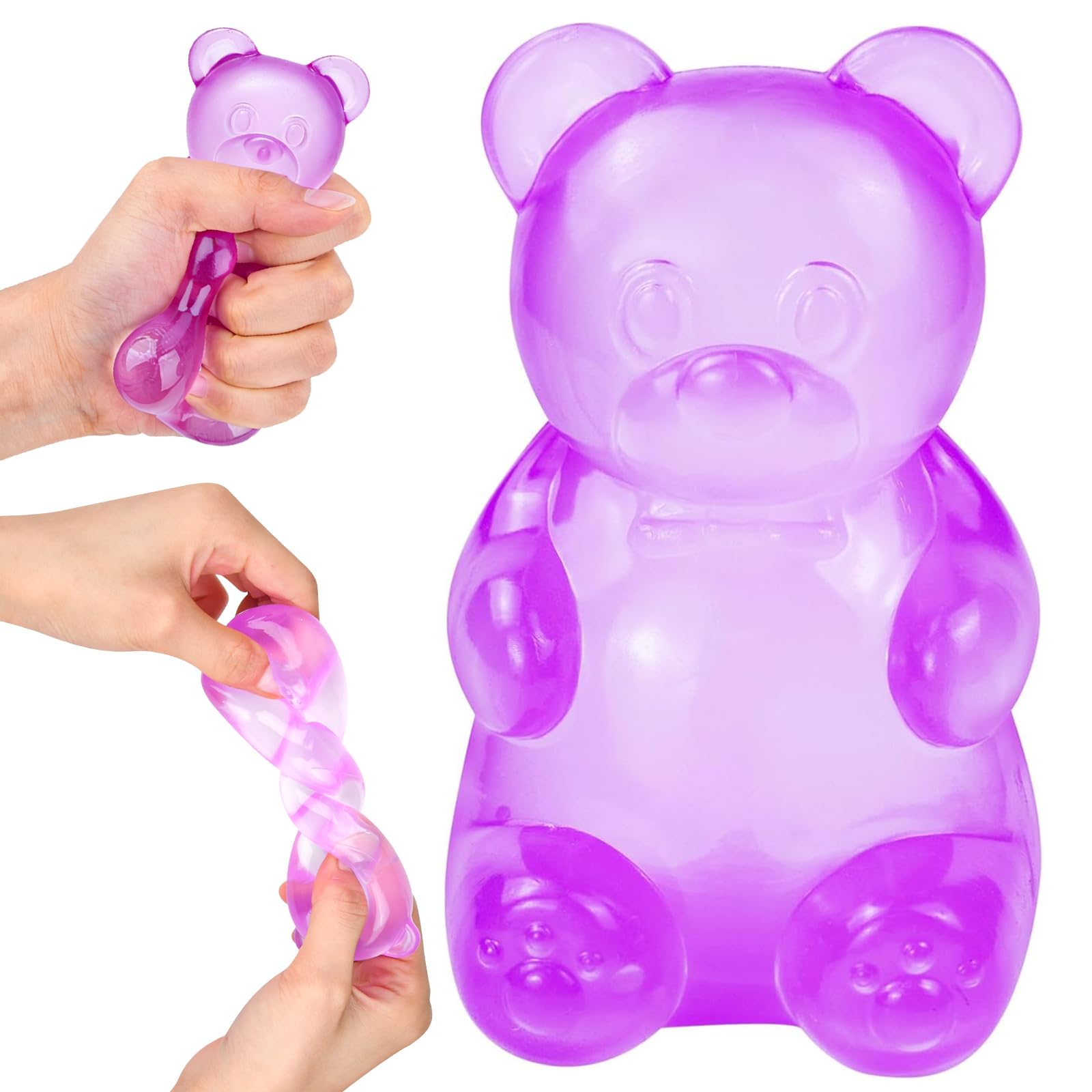 Gummy Bear Squishy Toys, Squishy Stress Balls Squeeze Toys, Sugar Squishy Slow Rising Fidget Toys for Adults Kids Stress Anxiety Relief, Birthday Gifts Party Favors