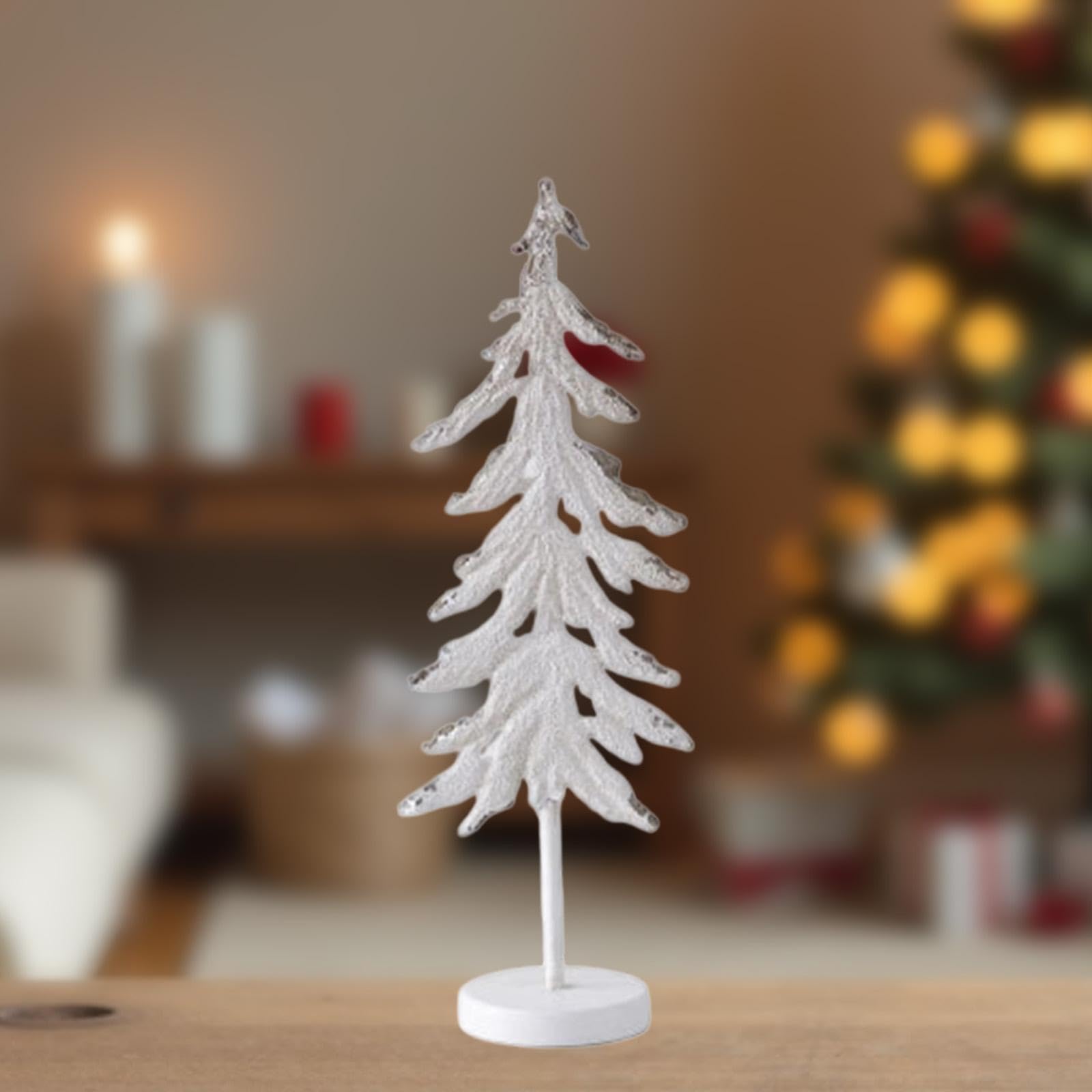 Adorno navideño de Mesa para de, Adorno navideño Coleccionable para Sala de Estar, Blanco 16x10.5x47cm