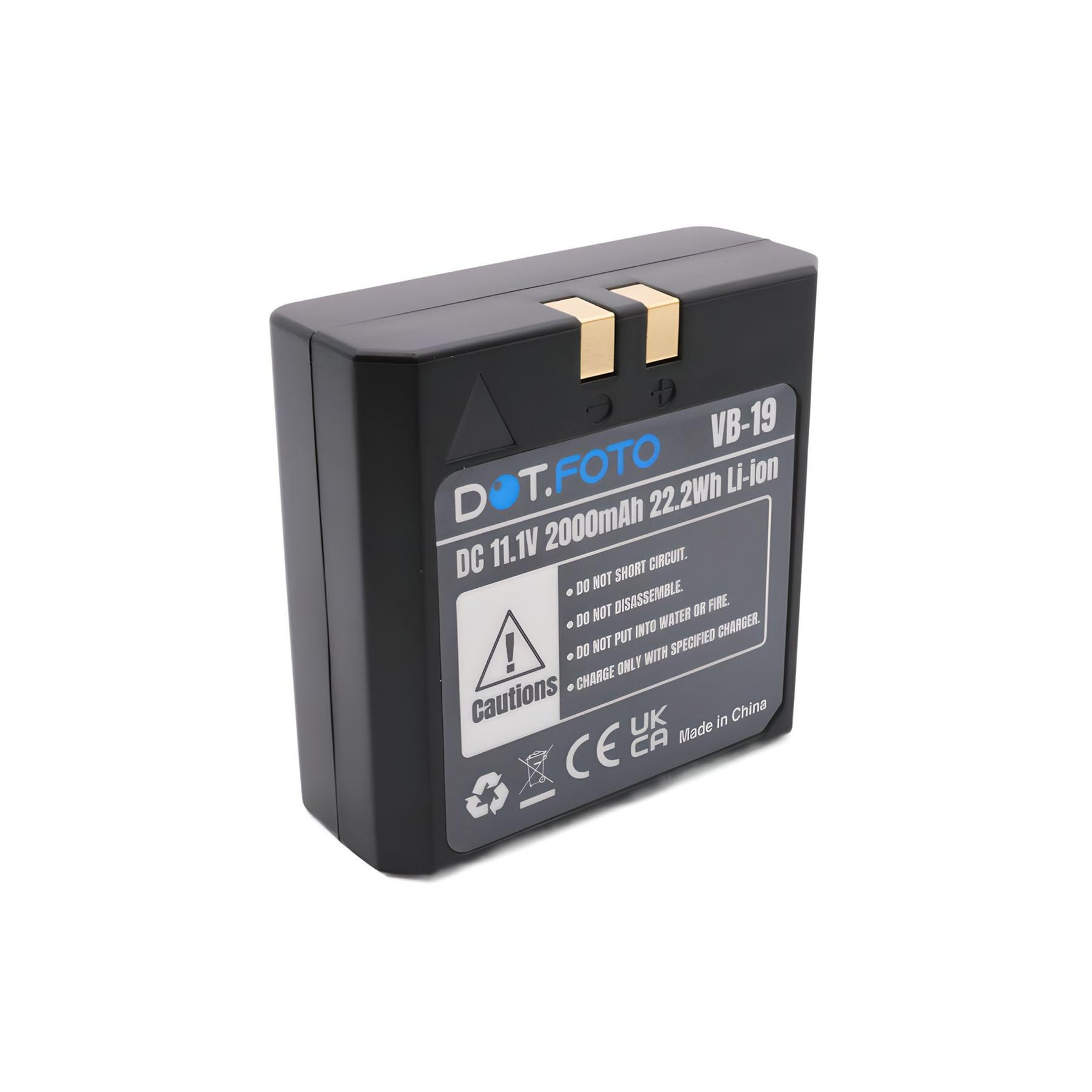 Vhbw Batteria Per Flash Godox V850 E V860 – 2000mAh, 11.1V – Sostituisce VB18, VB19 - 2