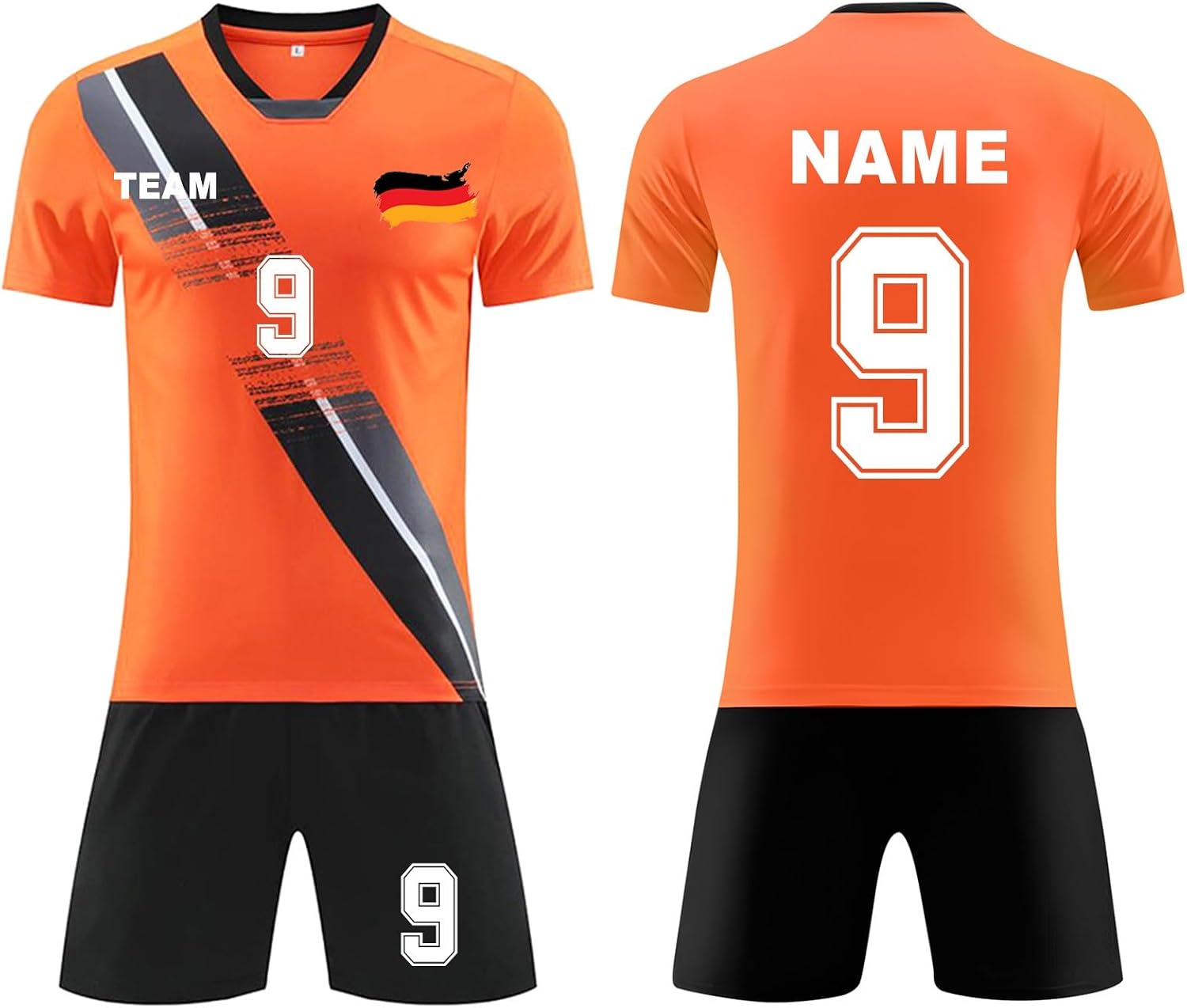 Generisch Herren Sportbekleidungsset Kurzarm Trikot und Shorts Atmungsaktives Funktionsmaterial für Training und Freizeit