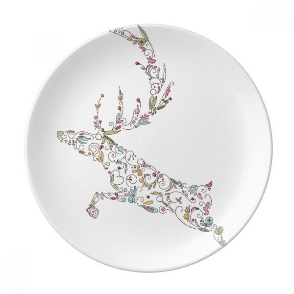 Assiette à dessert en porcelaine Renne de Noël 20,3 cm pour table de fête
