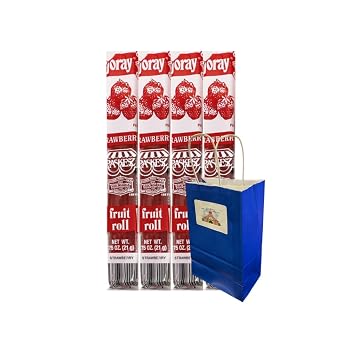 Fruit Roll, Strawberry, 0.75 oz, 4 Pack Gluten-Free, Non-GMO, Healthy Snack for Kids & Adults, Delicious Fruity Flavor, Perfect for On-the-Go & Lunch Boxes