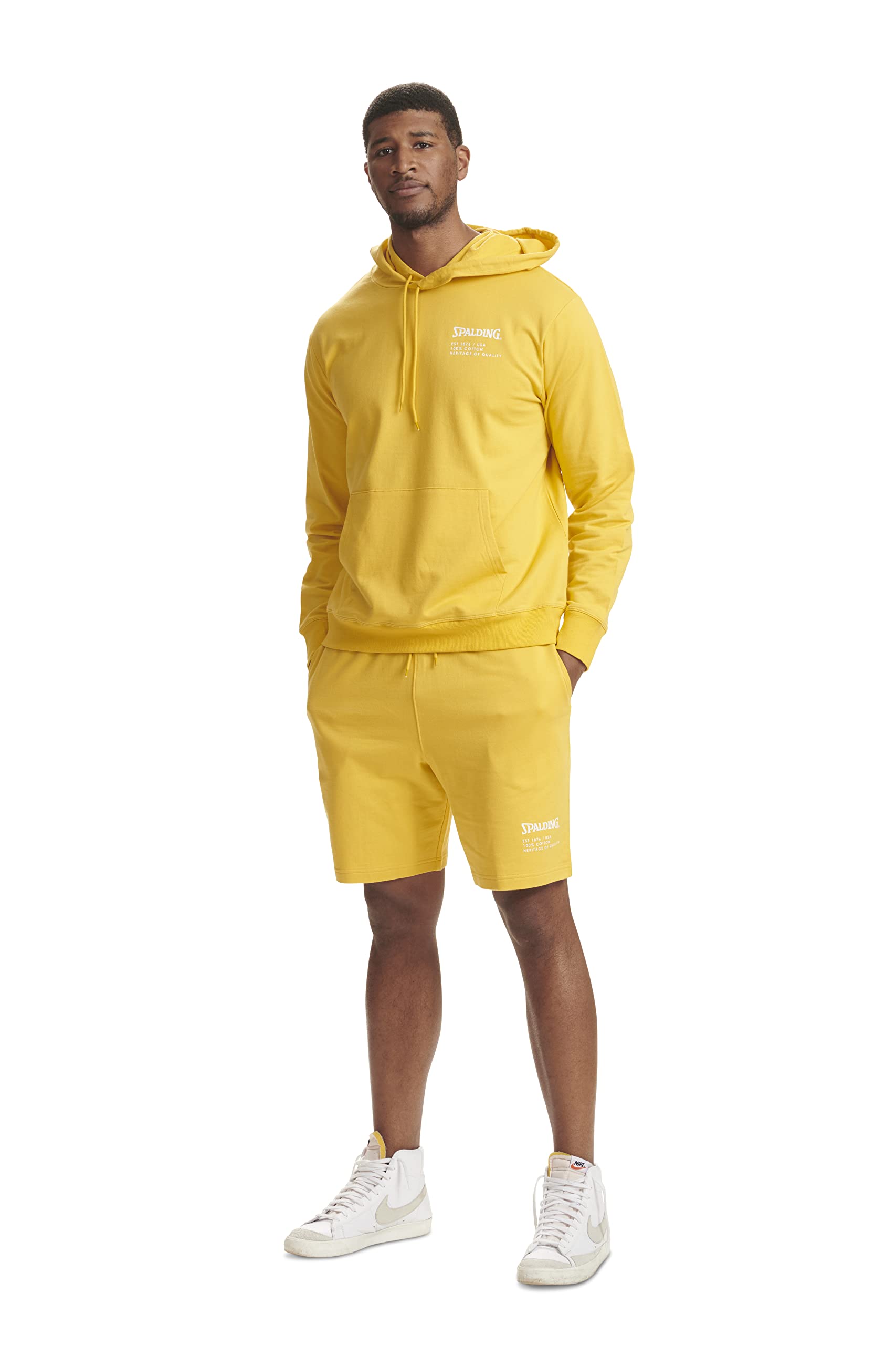 Spalding Men's Active Cotton French Terry Branded Short