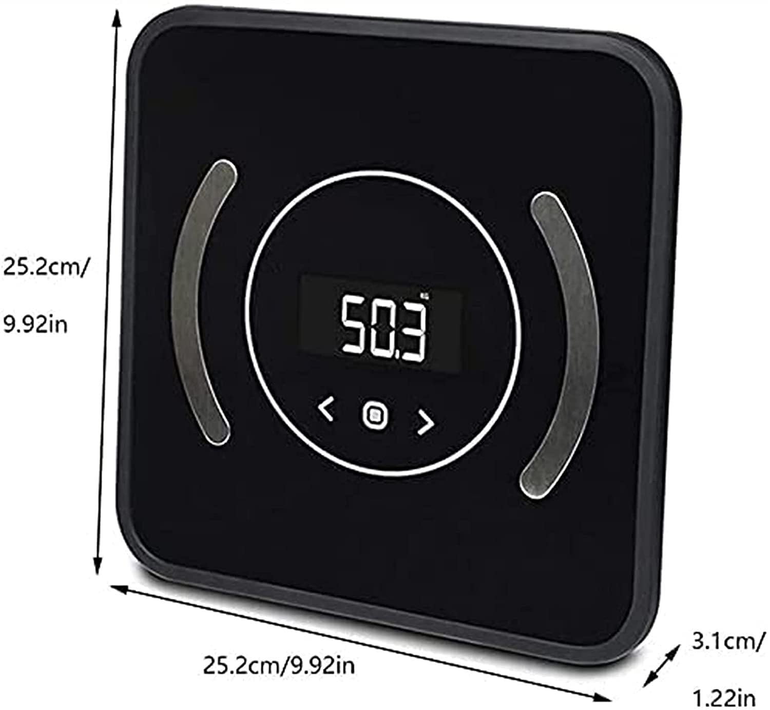 Waga ciała, waga łazienkowa, cyfrowa waga elektroniczna z technologią Step-On, szkło hartowane 6 mm, łatwy do odczytania podświetlany wyświetlacz LCD, 181 kg, czarna