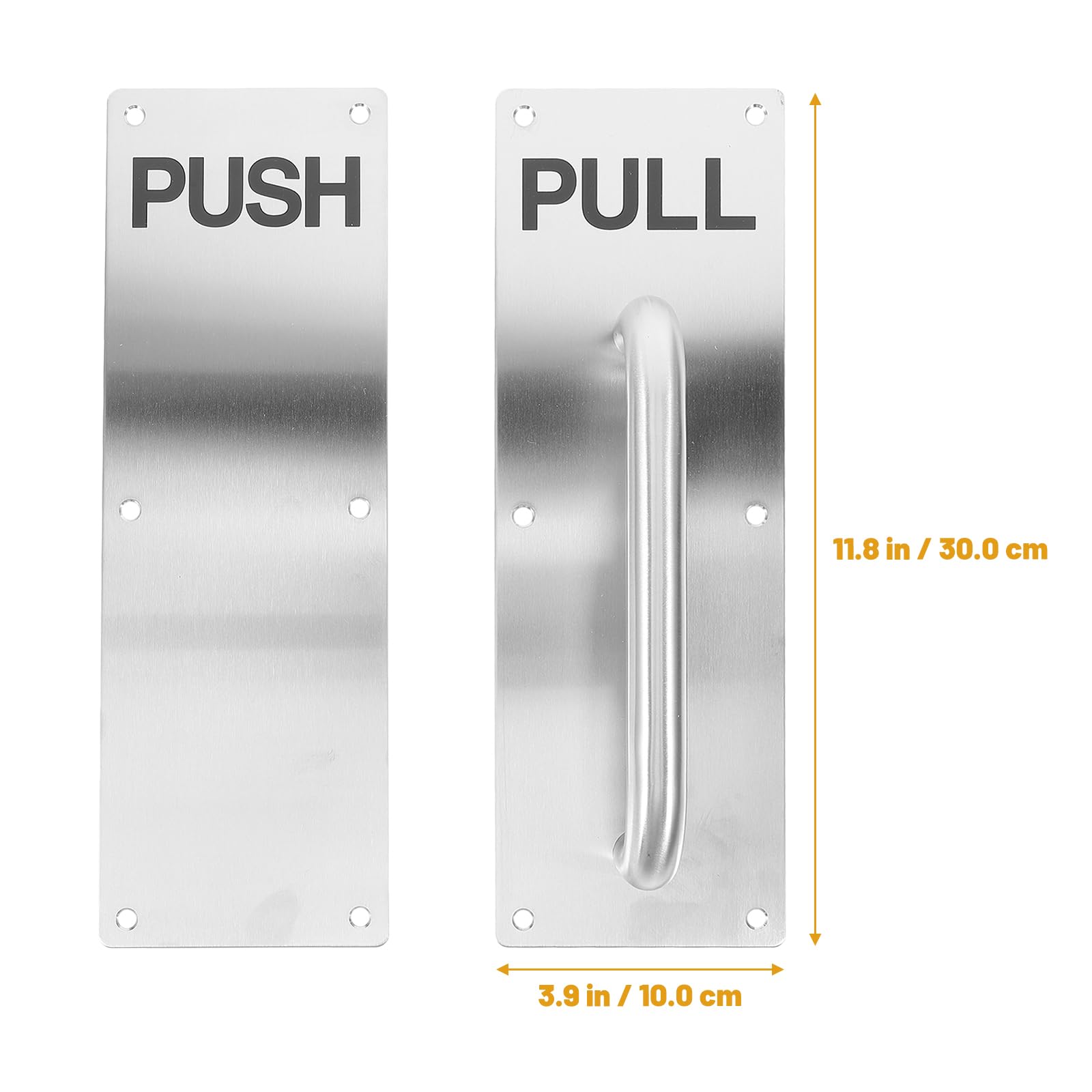 DOITOOL Manija De Puerta Comercial De Acero Inoxidable Push Pull Con Placa De Empuje Para Puertas Interiores Y Almacén 11.81X3.93X2.55In