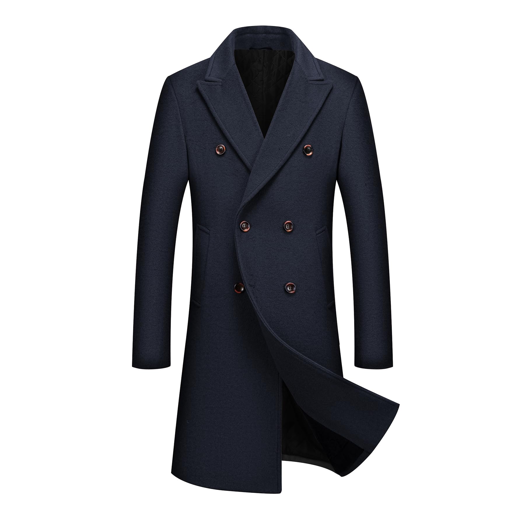Allthemen Abrigo Hombre Largos de Lana Invierno Parka Cálido Casual Negocios Trench Coat Doble Pecho