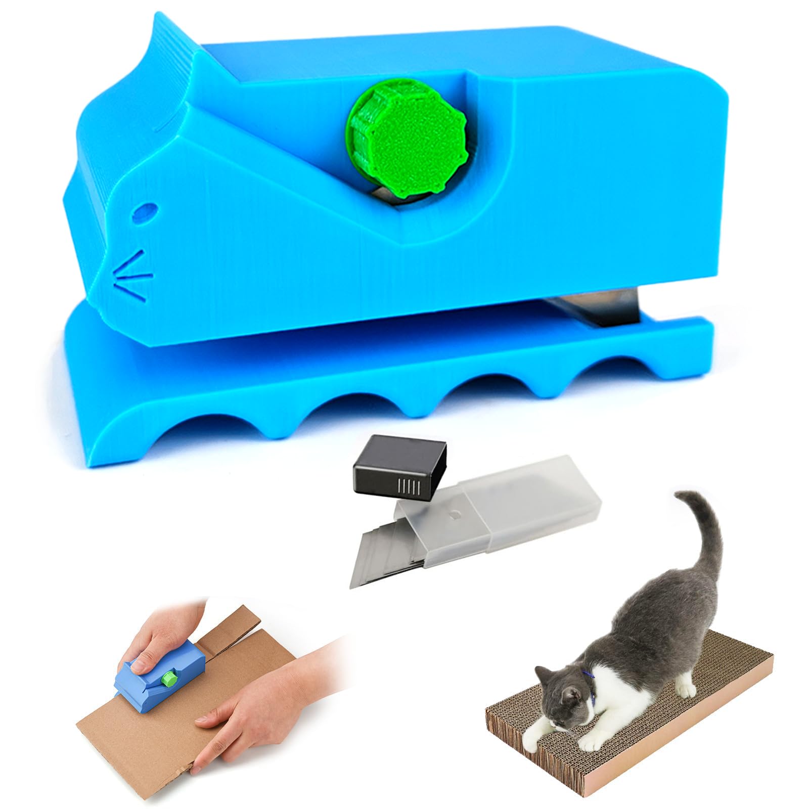 Cortador de cartón para Gatos, Herramientas de Corte de Reciclaje de cartón, Cortador de Tiras de cartón Impreso en 3D, para Hacer rascador de Gatos