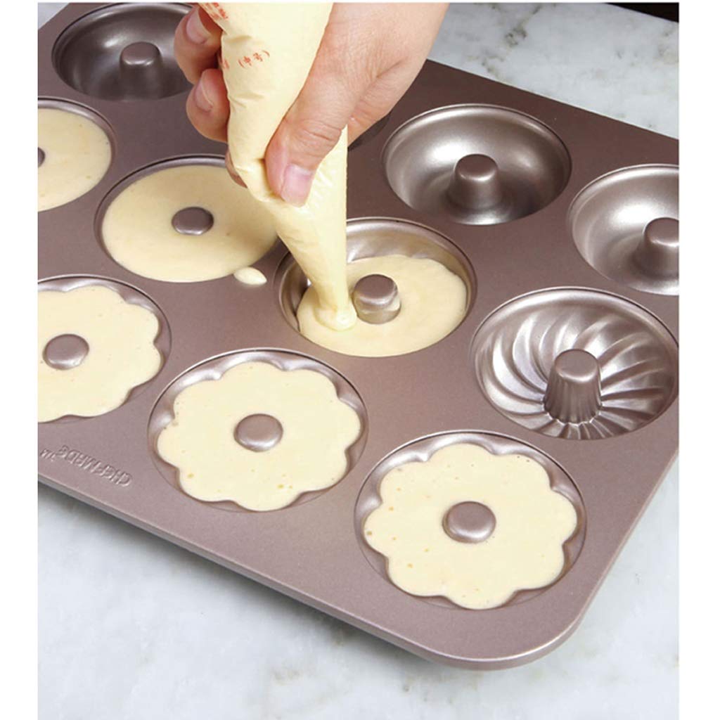 Mold ciasto 6/12 Nawet okrągłe puste pączki make ciasto formy chlebowe ciasteczka non-stick home do pieczenia (Size : C)