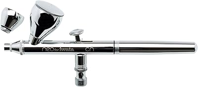 NEO CN Dual Action Airbrush - Effortless Coverage N3 Nozzle, 0.24 oz & 0.10 oz Fluid Cups. Ideal for Beginners & Hobby Painters – Fine Atomization with Low Air Pressure for Makeup, Arts 7 Crafts