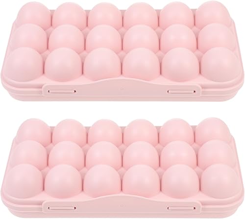Hemoton 2 soportes para huevos para refrigerador, caja de almacenamiento de huevos para refrigerador, dispensador de huevos, bandeja de