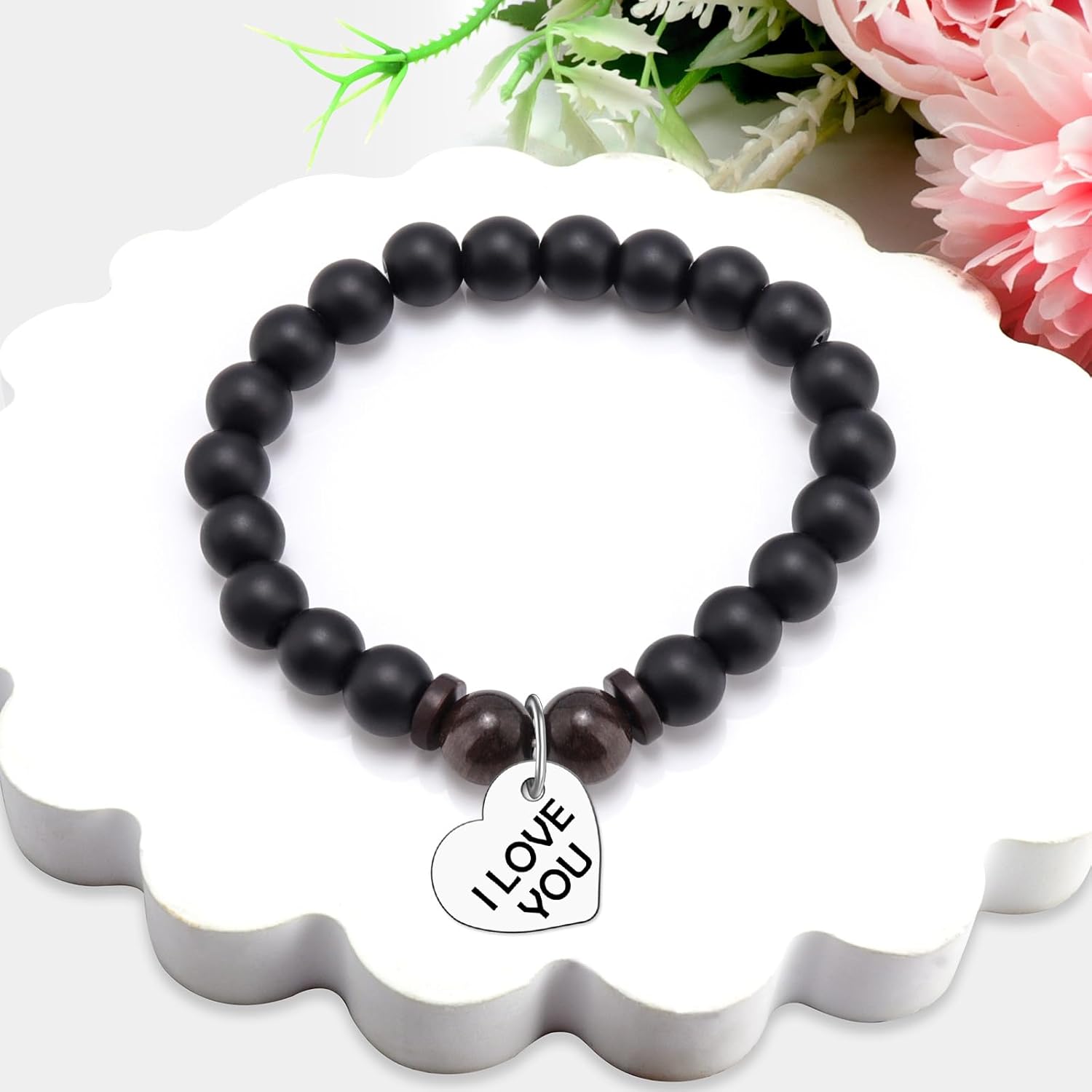 Gift for Husband from Wife Beaded Bracelet Anniversary Idea from Wife Valentine Wedding Gifts for Soulmate Love Husband Boyfriend Happy Birthday Gifts Ideas for Him Couple Men Jewelry Bracelet - Image 5