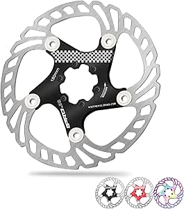 BUCKLOS IIIPRO 140mm 160mm 180mm 203mm Floating Bike Disc Brake Rotor with 6 Bolts, Mountain Bike MTB Stainless Steel Bicycle Disc Brakes Rotors for Road Bike/Ebike/BMX(Black)