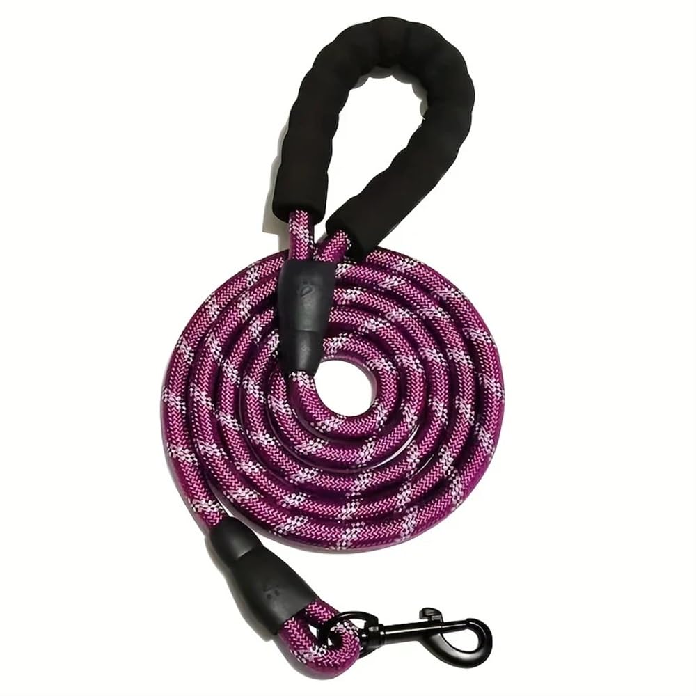 Longe pour chien qui ne casse pas : laisse violette 150cm pour contrôler les chiens qui tirent