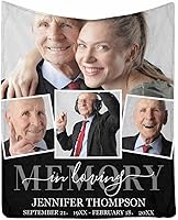 Vista 6 de Custom Memorial Blankets with Photo to Your Loved One's Memory, Memory Lane in Loving Memory Photo Blanket to Remind You of Your Beloved Ones 40x50