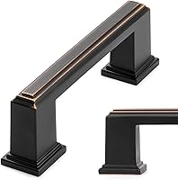 Vista 30 de KOOFIZO - Paquete de 10 tiradores de gabinete de cocina de latón antiguo de 3-3/4 pulgadas, manijas vintage de gabinete de latón, herrajes