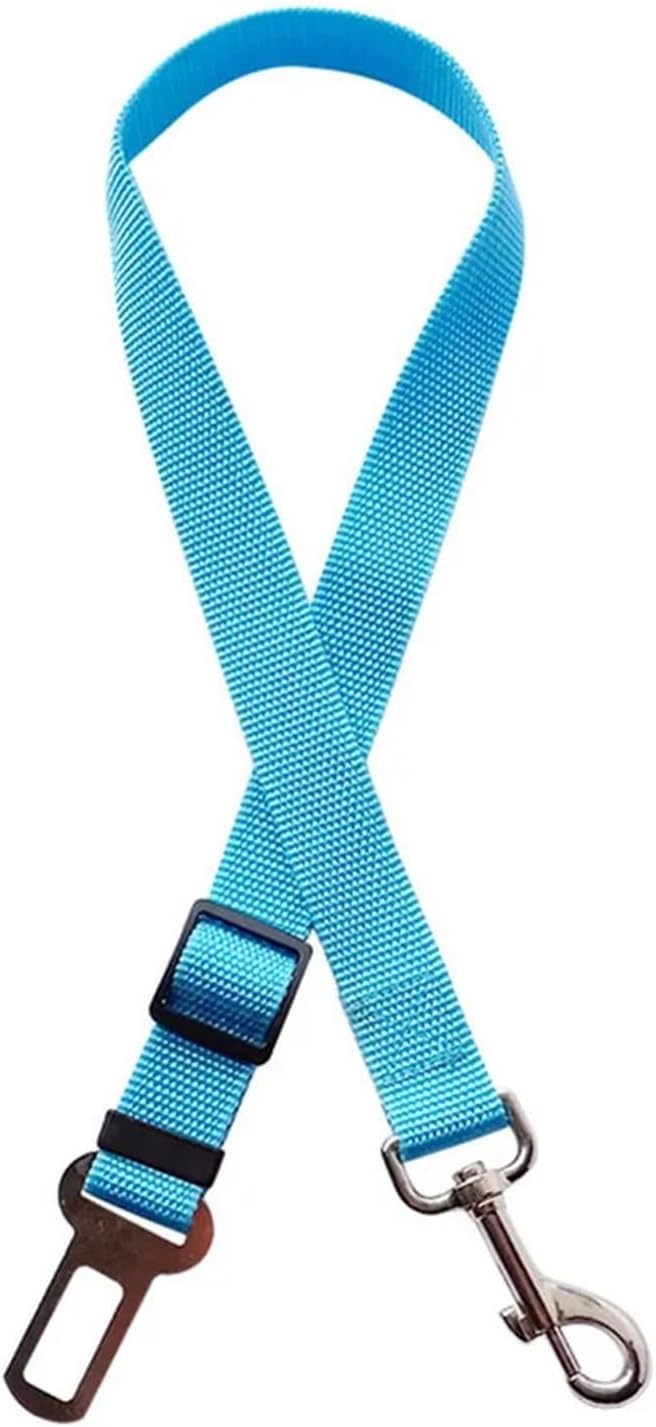 Adjustable Nylon Reflective Dog Seat Belt with Cushioning Elasticity, Travel Harness Accessory(Purple)