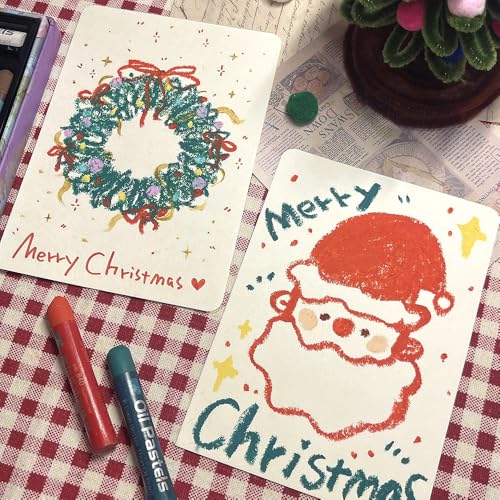 80 Stück A6 Kraftpapier Karten, Blanko Postkarten Weiß 10.5x14.8CM 300g/m² Kraftpapier-Karten Set Druckbar Postkarten Blanko Karten für Selbstgestalten beschriften oder bedrucken