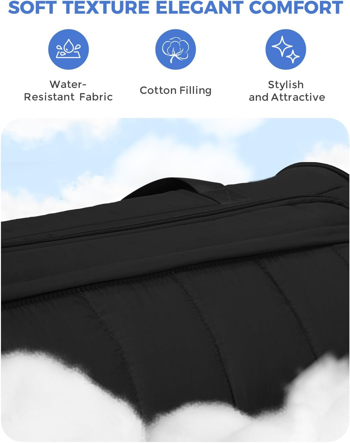 WANDF Convertible Garment Bags for Travel with Wet Pocket Carry on Garment Duffle Bag 2 in 1 Puffy Hanging Clothes Travel Bags with Shoe Compartment for Airplanes Business Weekend Gym Wedding (Black) - Image 8