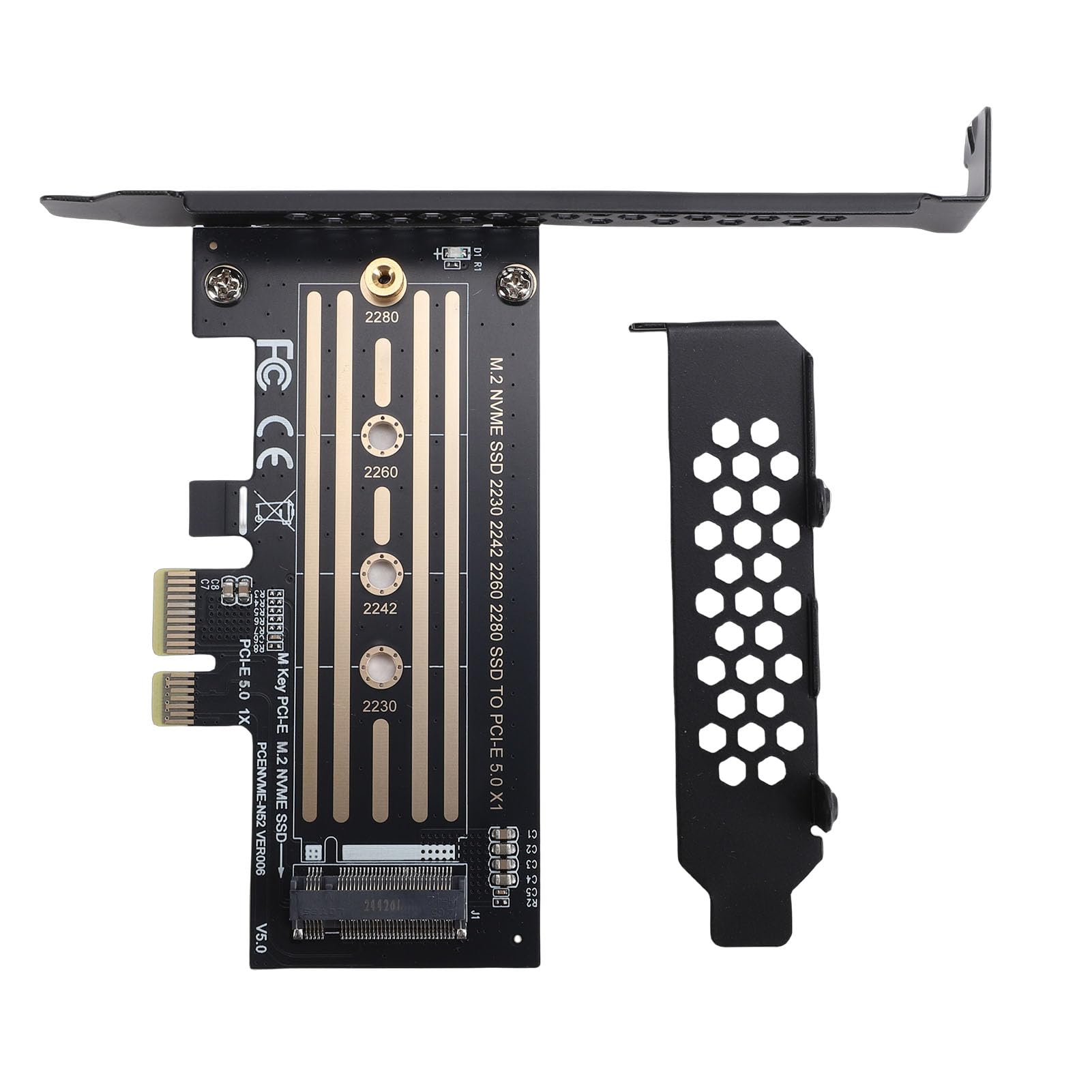 Bewinner M.2 NVME to PCIe X4 5.0 Adapter, 32Gbps Speed Support 2280 2260 2242 2230 SSDs, with 10 11 Compatibility, for Computer Motherboard NVME SSD Upgrade