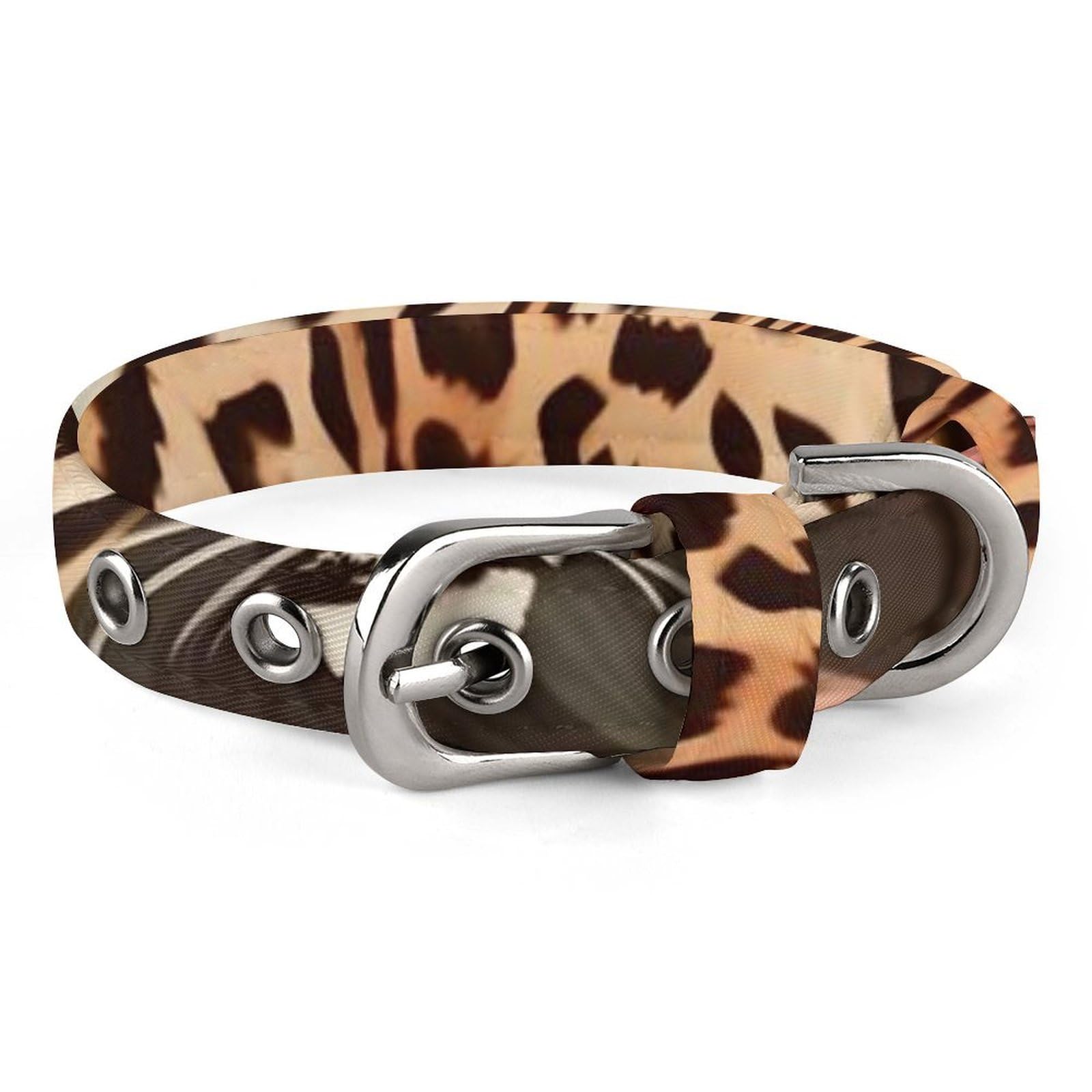 Collier pour chien réglable et robuste à motif léopard pour petits chiens