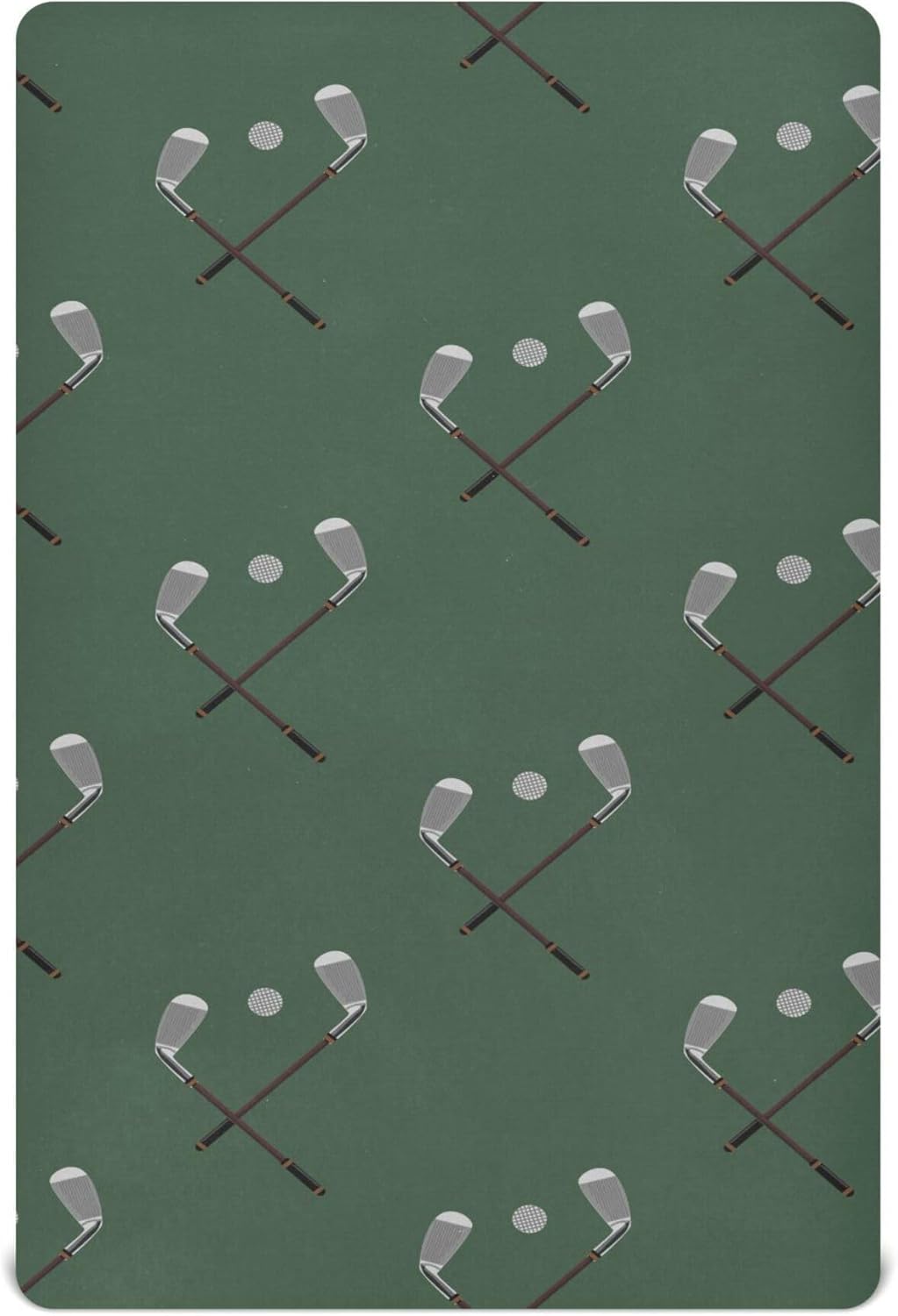Sports Golf Ball Green Crib Sheets Soft Breathable Fitted Baby Crib Sheets Mattress Cover for Girls Boys, 52" x 28" x 9"