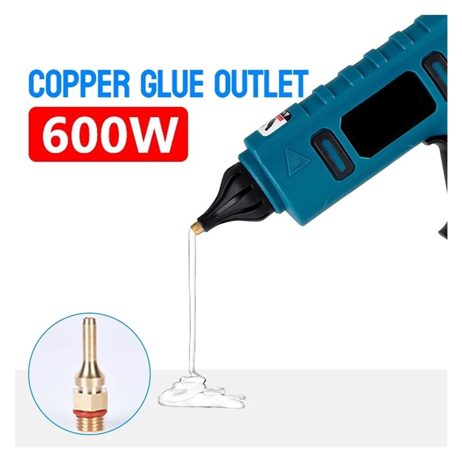 Pistola per colla a caldo per lavori artigianali, Pistola for colla a caldo senza fili, stick di colla da 10 pezzi da 11 mm, strumento antiscottatura da 600 W Strumento di manutenzione fai da te fatto
