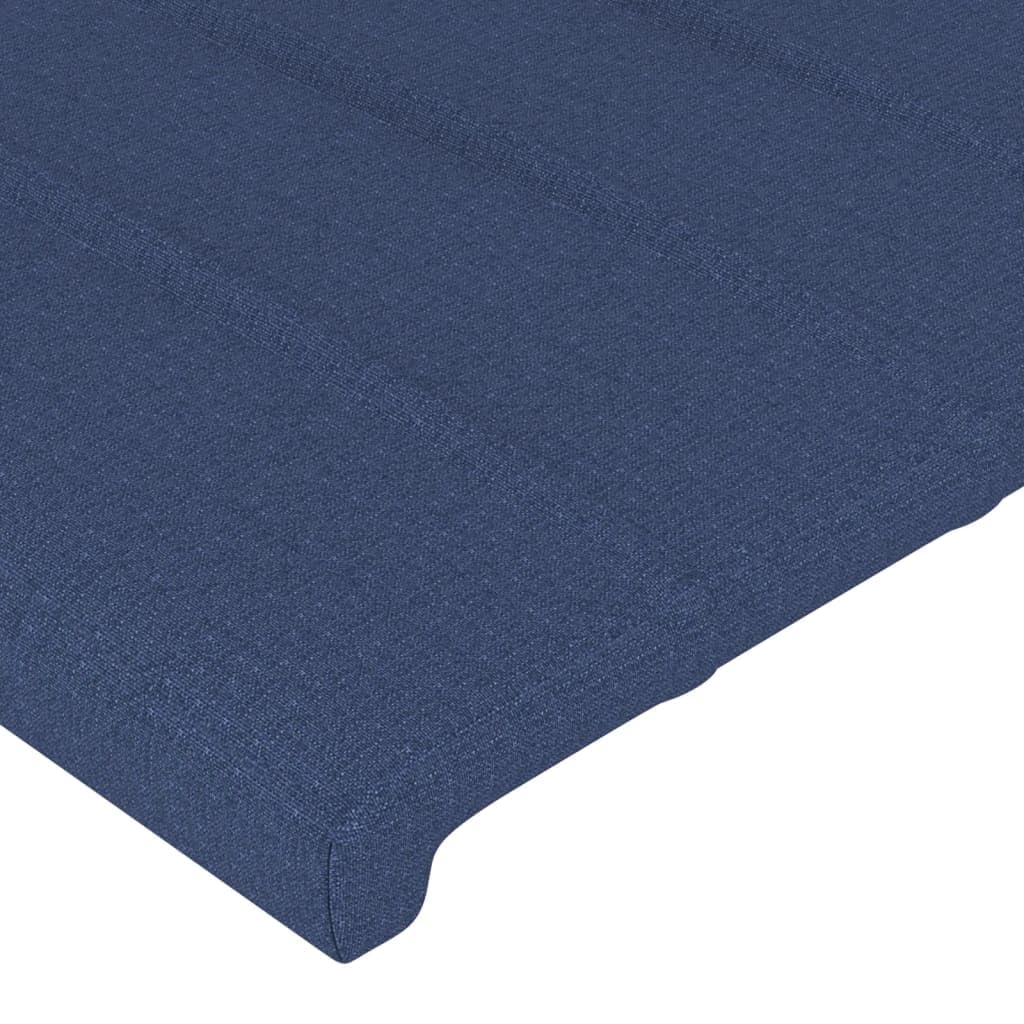 Testiera del letto con LED, tessuto blu, 80x5x78/88 cm, con altezza regolabile e striscia di taglio a LED, fornisce un eccellente supporto per la schiena durante la lettura in camera da letto.