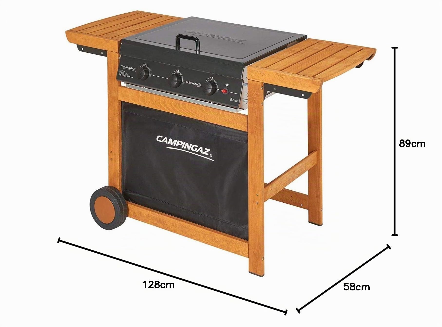 Campingaz Adelaide 3 Woody DualGas 14000 W - Barbacoa (14000 W, Barbacoa, Gas, 14000 W, 830 g/h, 830 g/h)