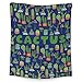Cactus Throw Blanket - Soft, Fuzzy & Warm - 40x50 Inches Flannel Blankets for Travel, Office - Dark Blue Aesthetic Throws Gift for Girls, Boys