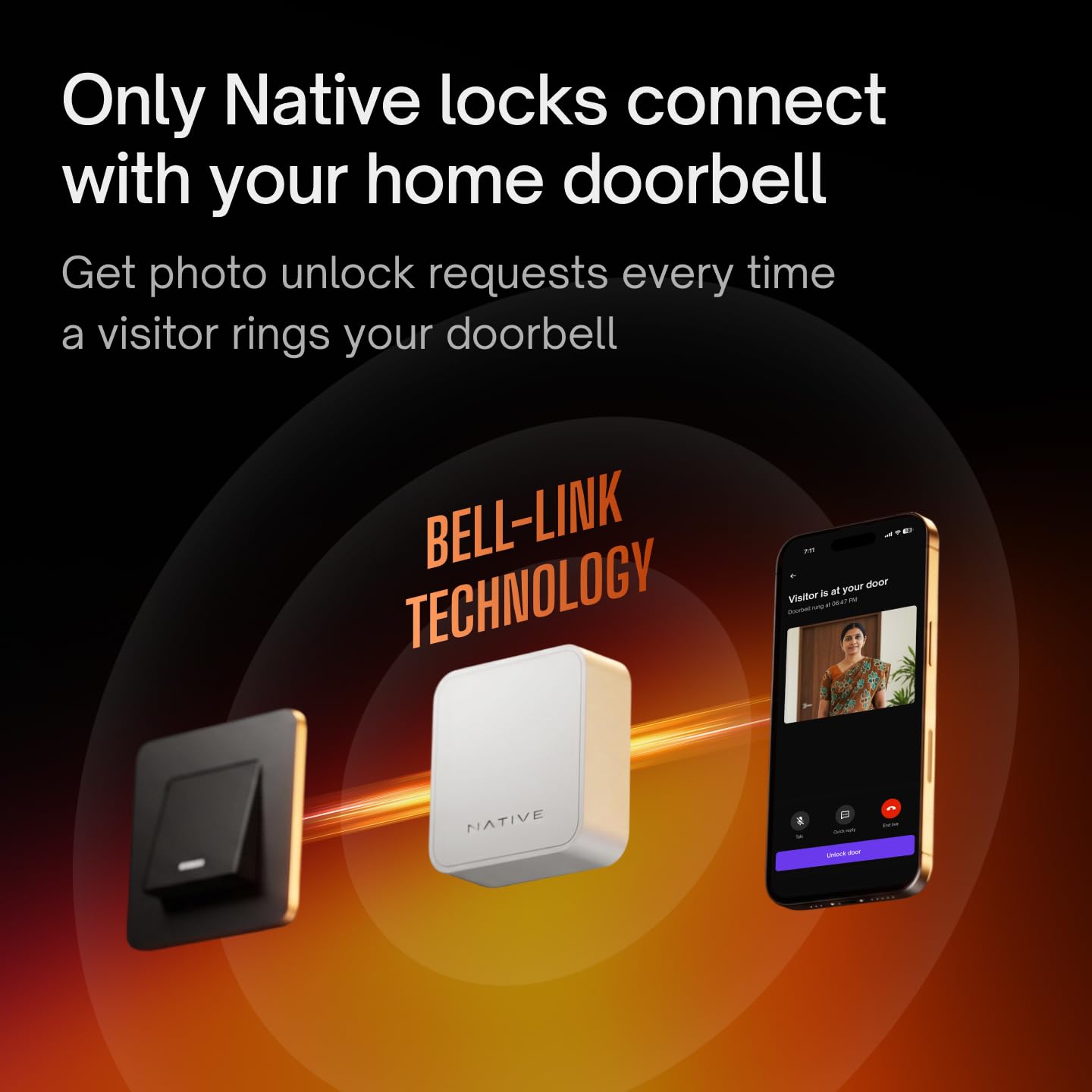 Native Lock Ultra by Urban Company | Smart Door Lock | Face Unlock | Live HD Video & 2-Way Talk | 9-Way Unlock & Doorbell Connect | 5 Bolt Strength | 3-Year Unconditional Warranty | Free Installation — Amazon image 9