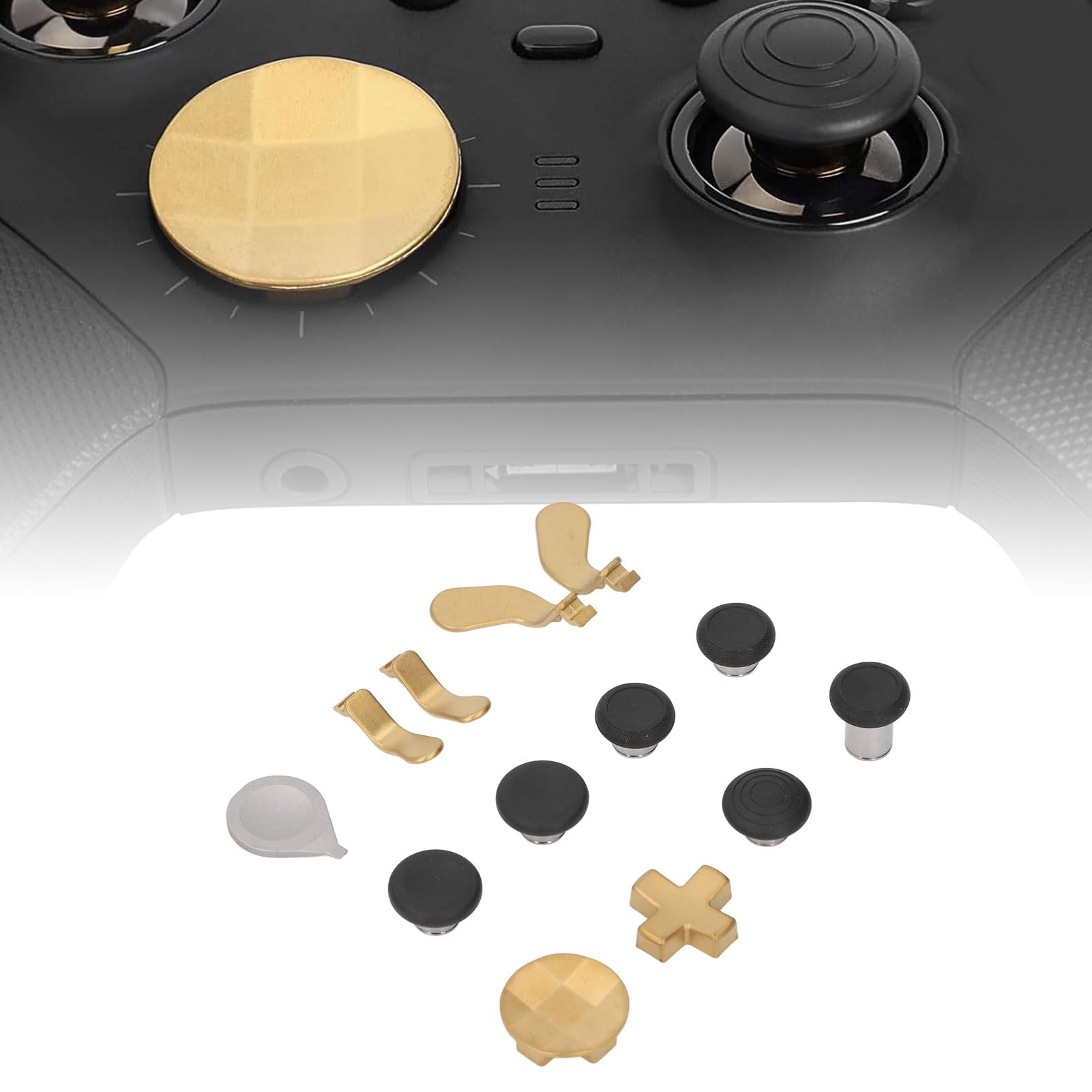 BONKZEBU Metalowe Drążki do Sterowania Szeregowego, 6 Joysticków ze Stali Nierdzewnej z 4 łopatkami i 2 Podkładkami D do Kontrolera Szeregowego i Podstawowego, Zawiera stację ładującą i