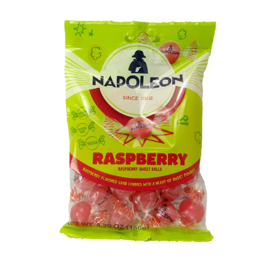 NapoleonRaspberry Sweet Balls - Hard Candies With Sour Powder Center, 5.29 Oz