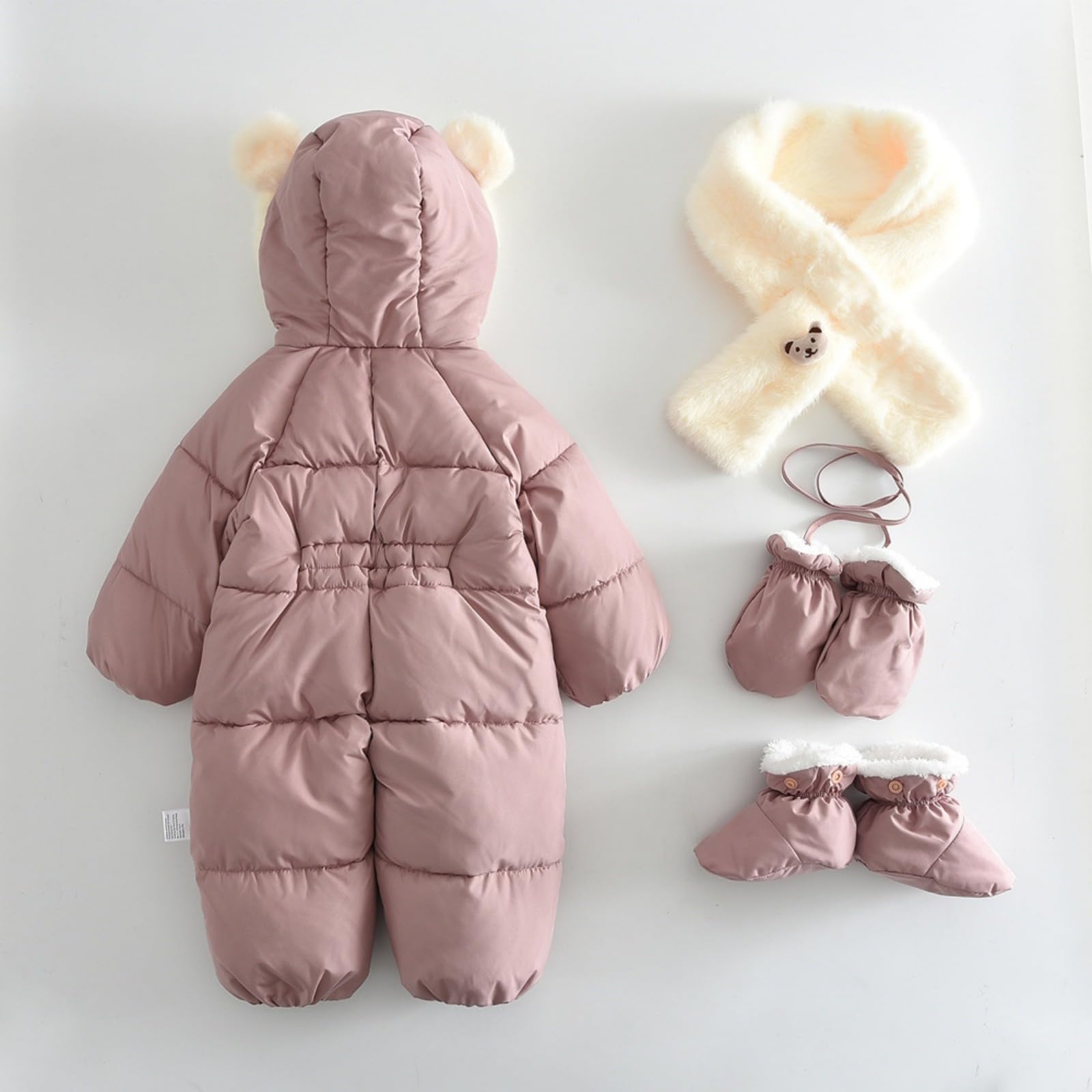 Schneeanzug Kinder Süß Verdickt Fleece Skianzug Warme Gefüttert Skioverall