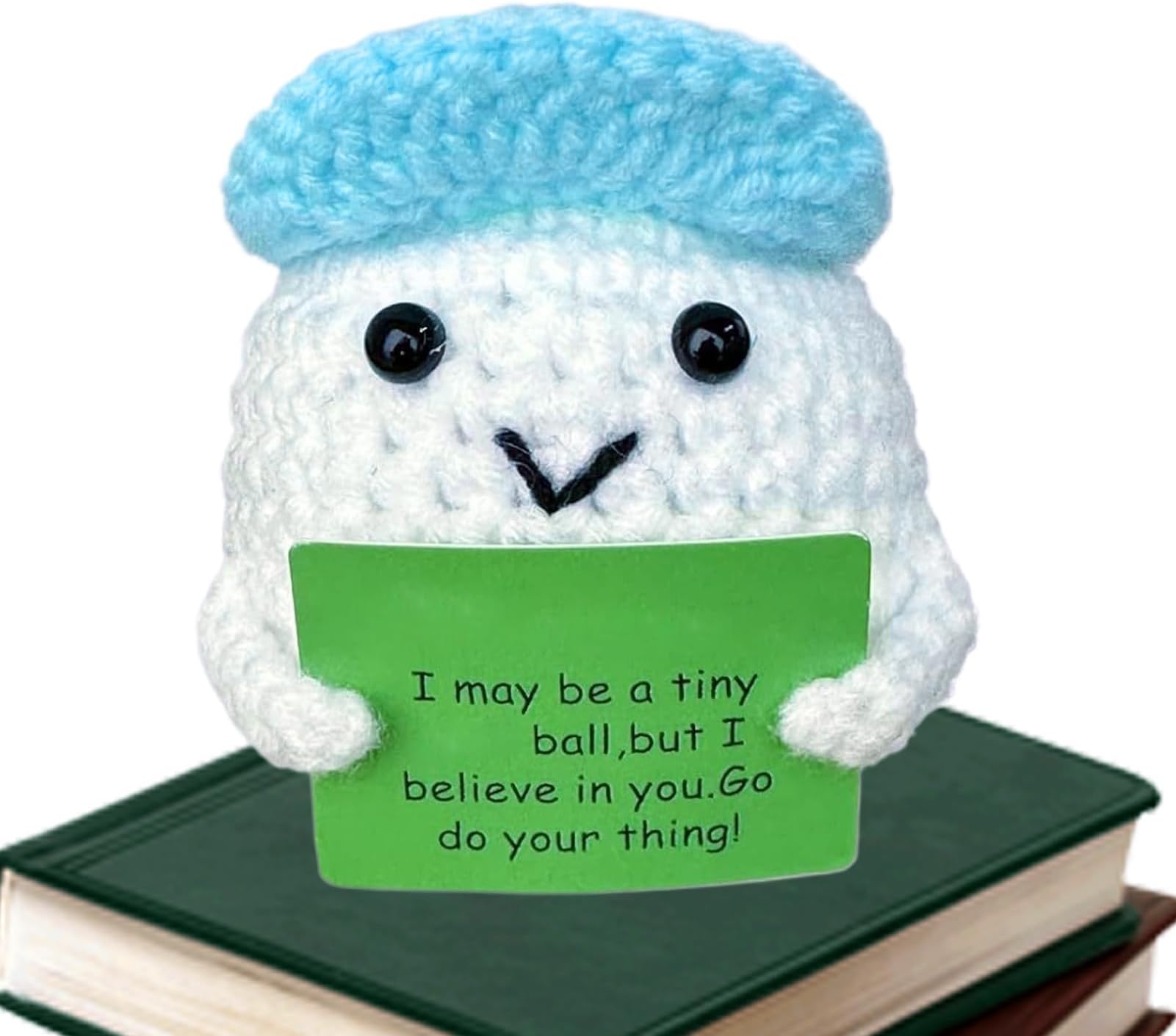 Positive Crochet – Wool 6cm | Golf Ball Knitting Doll, Plush Souvenir Funny Small Stuffed Portable Desk Ornament | Mini Crochet Figure For Bedroom Living Room And Home Display