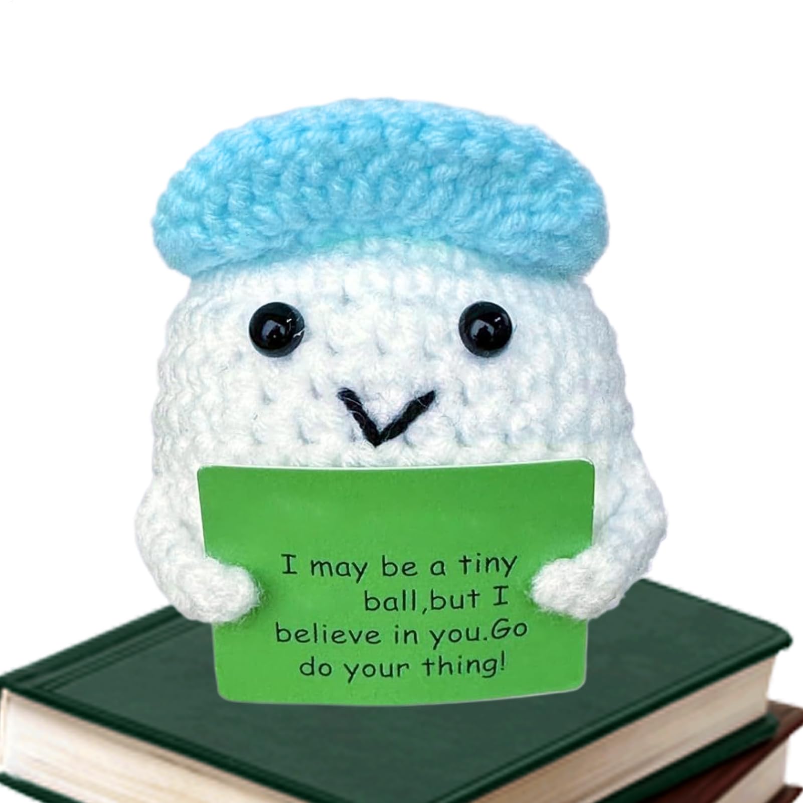 Positive Crochet – Wool 6cm | Golf Ball Knitting Doll, Plush Souvenir Funny Small Stuffed Portable Desk Ornament | Mini Crochet Figure For Bedroom Living Room And Home Display