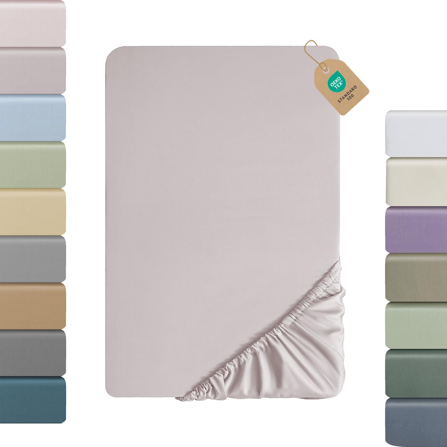 SOULFUL Satin Spannbettlaken, 100% Langstapelige Baumwolle Spannbettlaken