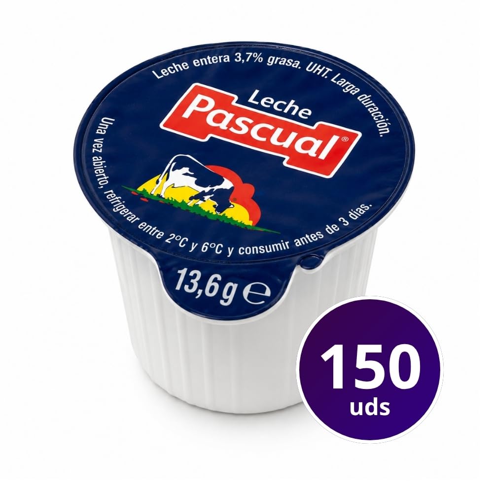 Leche Pascual Entera UHT Monodosis 13,6 ml Caja 300 Tarrinas
