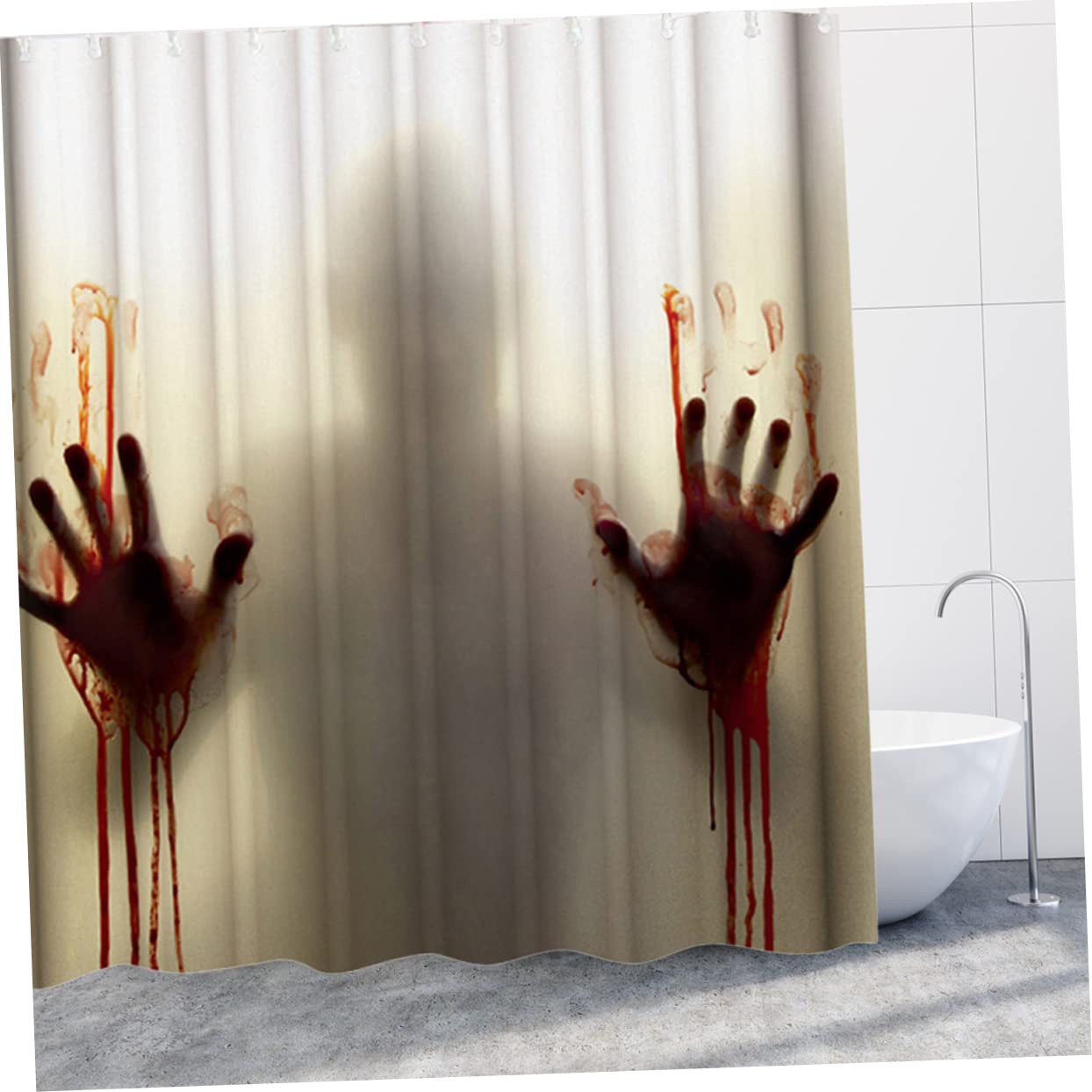 ABOOFAN 12piezas Cortina De Baño Decorativa Impresión De Halloween Ganchos para Baño Moderno y Elegante