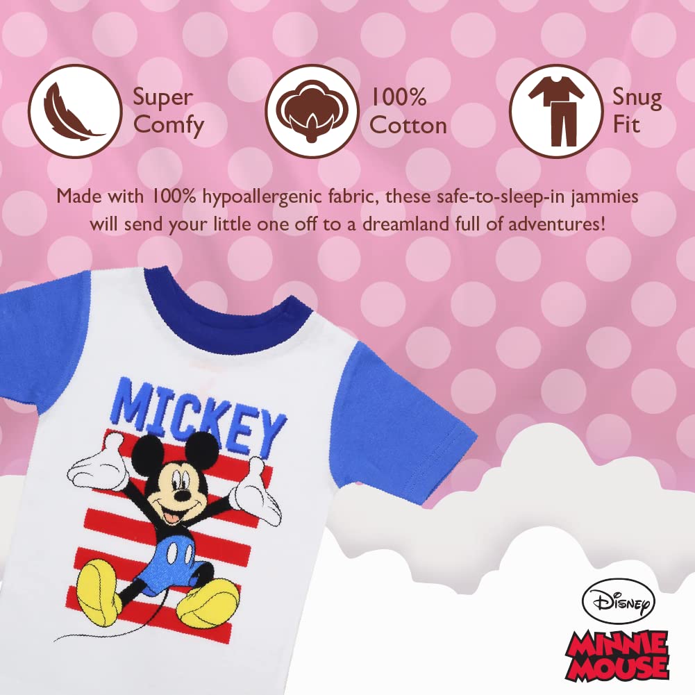 Disney Unisex Kinder Mädchen Kleinkind Minnie und Mickey Saisonale Baumwolle Schlafanzug Pyjamaset (10er Pack)