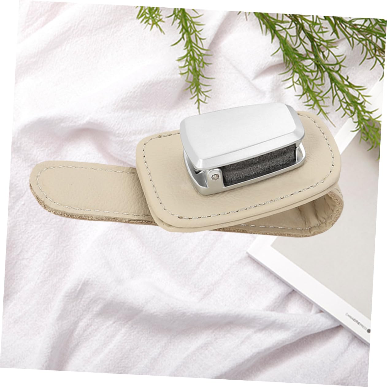 Gatuida 3pezzi Supporto Occhiali Multifunzionale Per Auto Clip Per Parabrezza Pu Organizer Per Occhiali Da Sole Beige Facile Da Installare e Utilizzare
