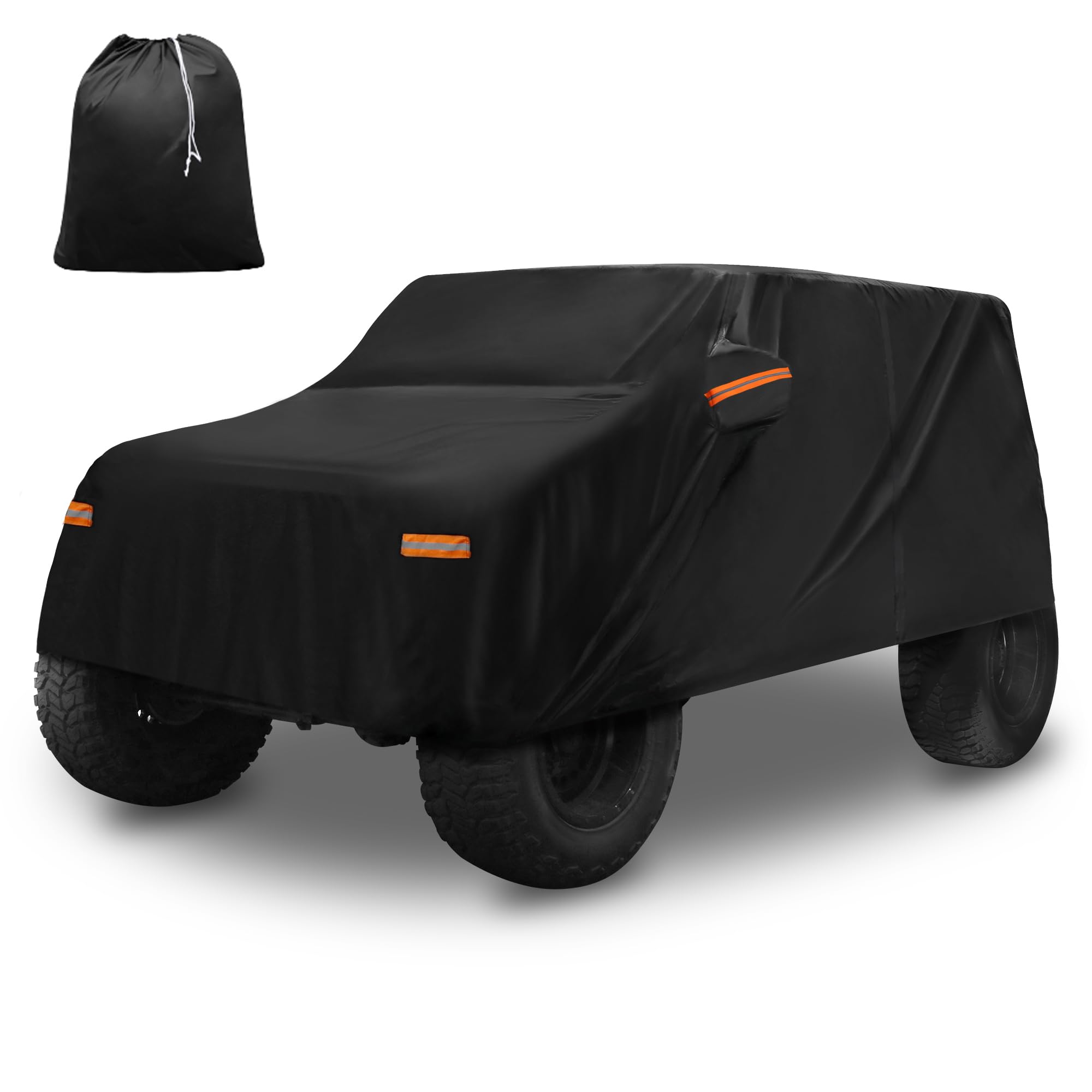 X AUTOHAUX Pokrowiec samochodowy do Jeep Wrangler 2DR 2007-2017 folia aluminiowa zewnętrzna wodoodporna ochrona przed słońcem deszczem śniegiem gradem z zamkiem błyskawicznym drzwi kierowcy
