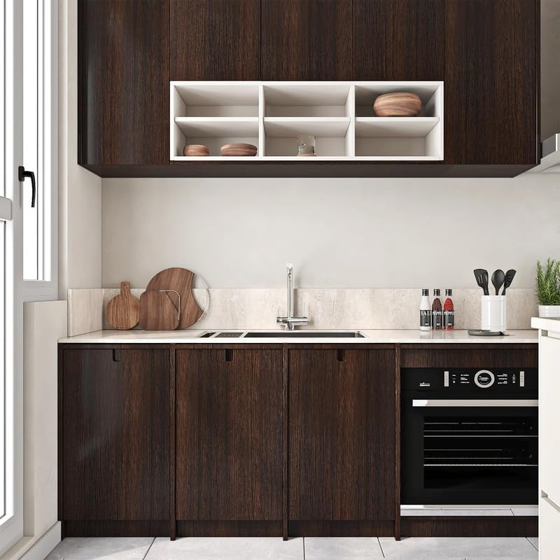 Image of Vinyl Furnituer Wallpaper Wood Door,DIY Vinyl,Almirah, Shelf Liner,Kitchen Cabinets Wallpaper | 2 Feet X 3 Feet- Wooden self Adhesive wall Paper