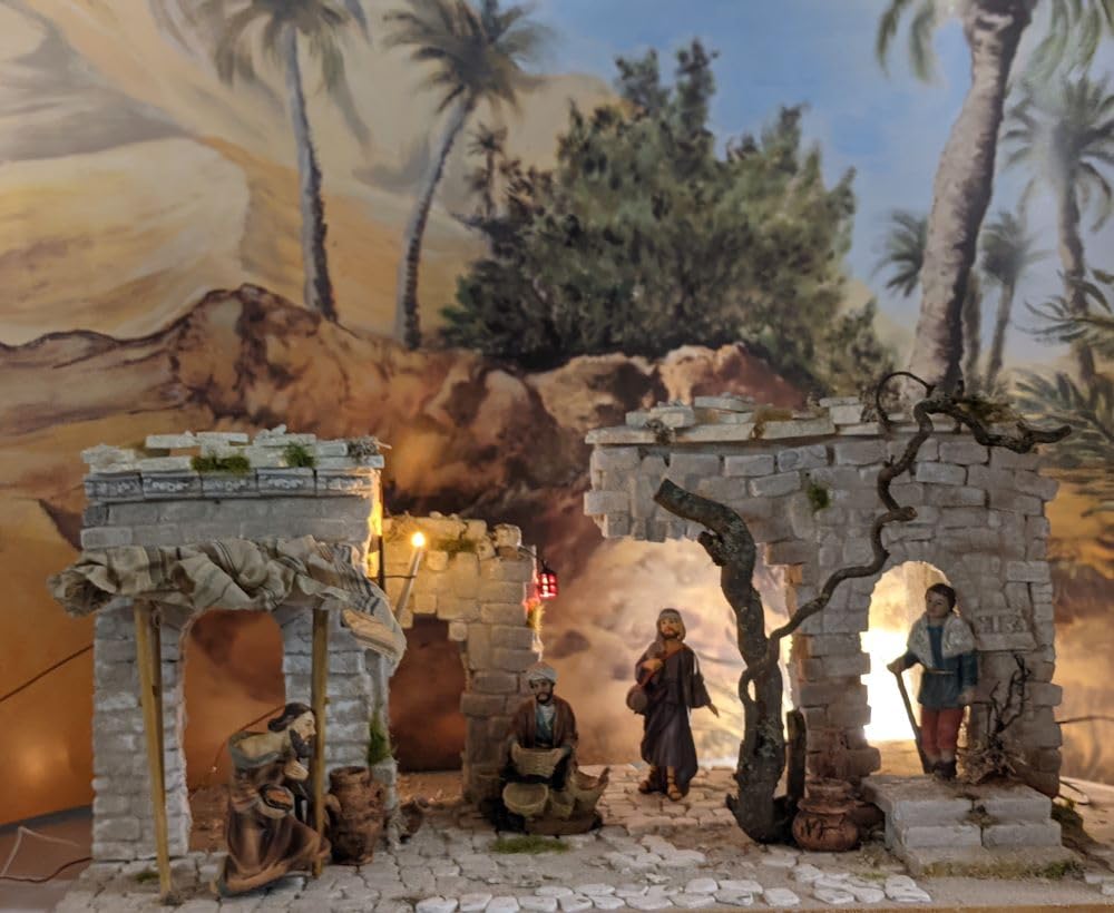 Krippenbausatz BETHLEHEM – Orientalische Krippe zum Selberbauen – 480+ Teile – Krippenstall Modellbau Set für 7–12 cm Figuren – Weihnachtskrippe DIY Komplettset