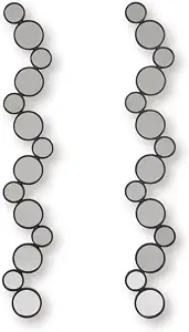 Vinler Wavy Black Accent Wall Mirror Set