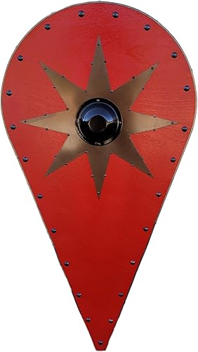 Caballeros vikingos de ocho puntas Caos Star Battle Ready nórdico Rúnico de madera enorme cometa escudo rojo