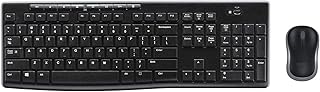 Original Logitech MK270 Wireless Keyboard & Mouse Combo | English US QWERTY Layout | Professional Keyboard & Mouse for All Businesses | A Set for Home Office & Workplace - Black