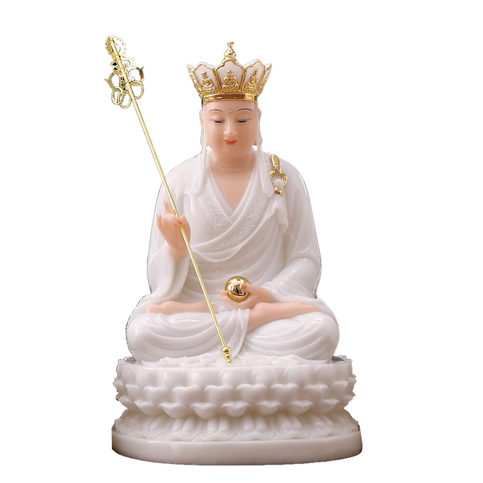 Statue de Bouddha TangSeng en imitation jade, sculpture d'art raffinée pour décor chic