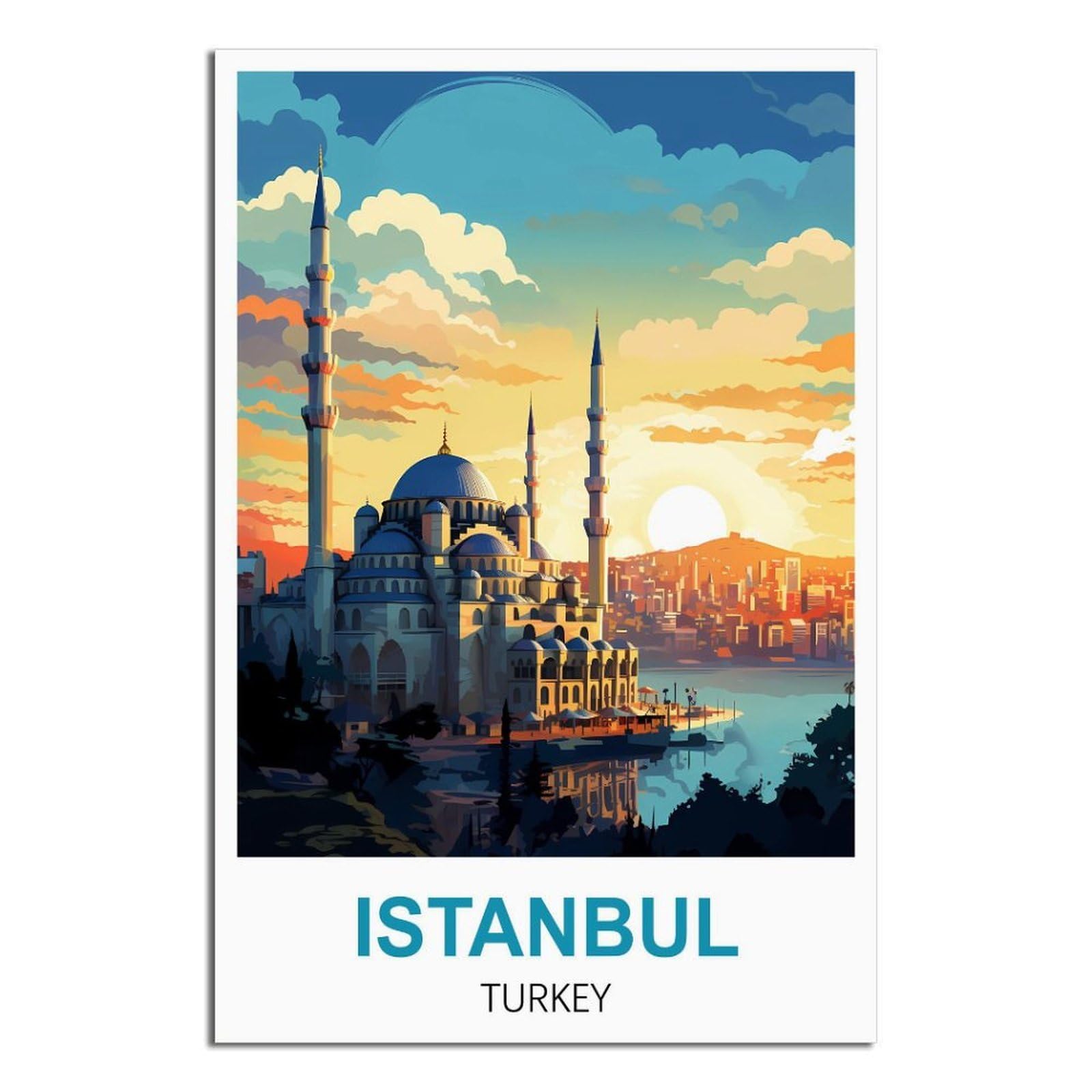 EZMLFA DIY Diamond Painting,Istanbul Turkey Building 5D Landscape Diamond Painting Kits for Adult, Gem Art Crystal Art Kits for Adults, for Home Wall 40x50cm