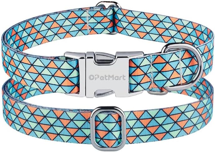 Miniatura 1 de OpetMart Collar para perro, collar de nailon suave y transpirable con hebilla de metal de liberación rápida, collar ajustable para perros pequeños,