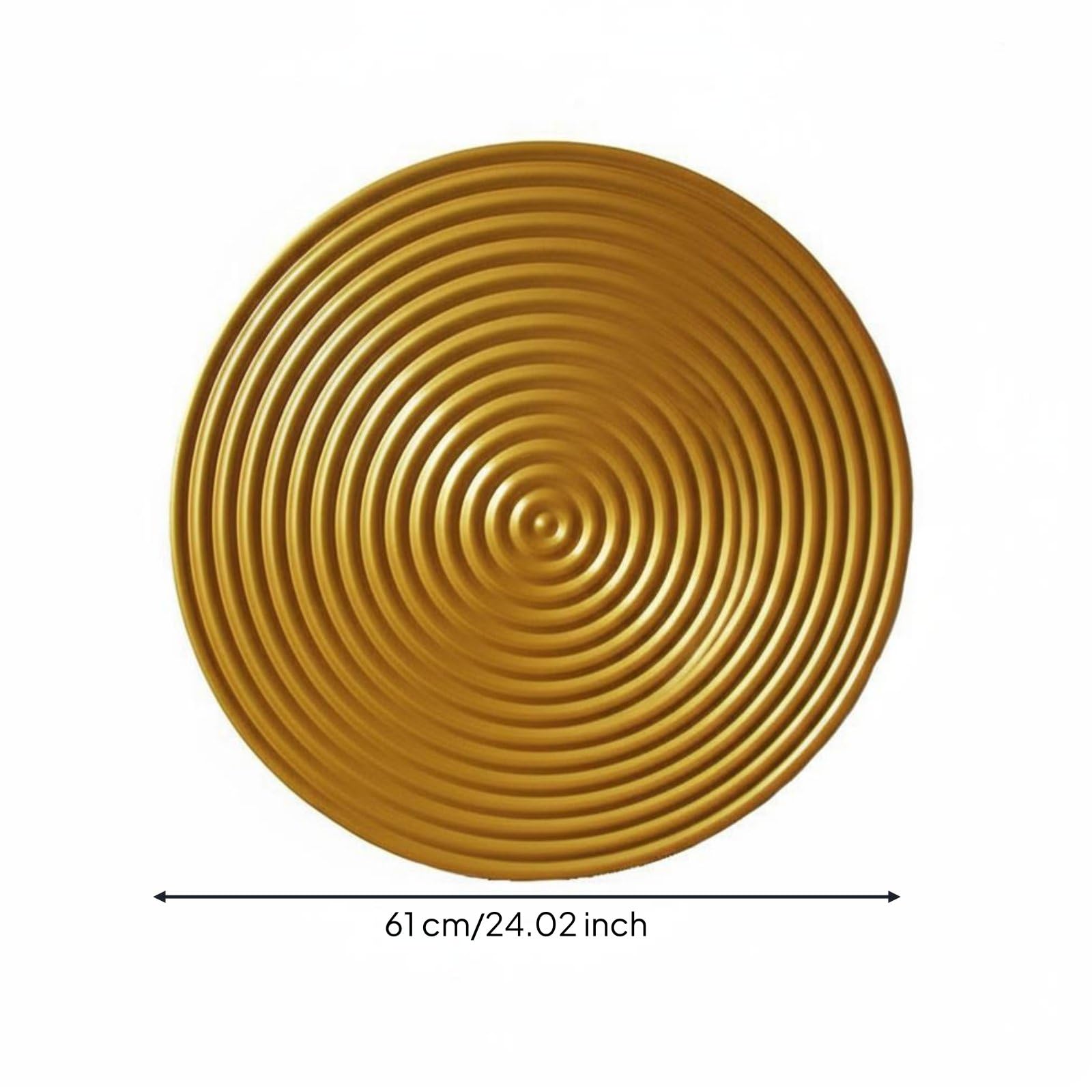 MotiveTech Wandteller Metall Wanddeko Wandplatte Wandrelief Wandkunst aus Eisen mit Kreisrippen Und Erhöhter Mitte in Schimmernder Oberfläche für Wohnzimmer Flur Eingang Büro, Champagnergold